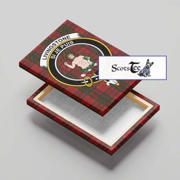 ScotsTee Shop Scottish Livingstone Clan Crest Tartan Framed Canvas Print Wall Art