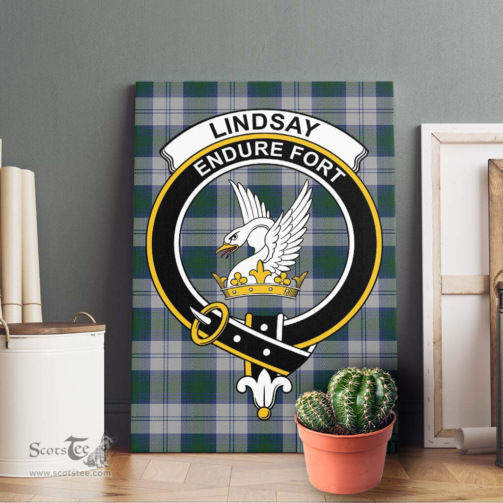 ScotsTee Shop Scottish Lindsay Dress Clan Crest Tartan Framed Canvas Print Wall Art