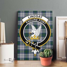 ScotsTee Shop Scottish Lindsay Dress Clan Crest Tartan Framed Canvas Print Wall Art