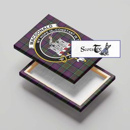 ScotsTee Shop Scottish MacDonald of Clan Ranald Modern Clan Crest Tartan Framed Canvas Print Wall Art
