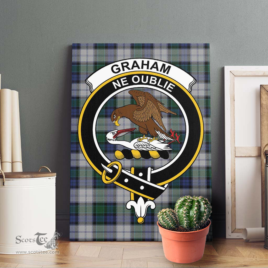 ScotsTee Shop Scottish Graham Dress Clan Crest Tartan Framed Canvas Print Wall Art