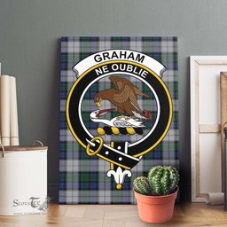 ScotsTee Shop Scottish Graham Dress Clan Crest Tartan Framed Canvas Print Wall Art