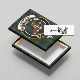 ScotsTee Shop Scottish MacAulay Hunting Clan Crest Tartan Framed Canvas Print Wall Art