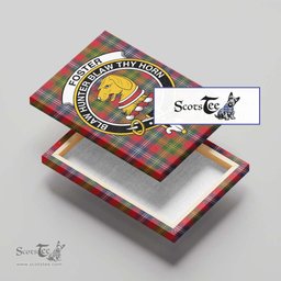 ScotsTee Shop Scottish Foster Modern Clan Crest Tartan Framed Canvas Print Wall Art