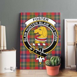 ScotsTee Shop Scottish Foster Modern Clan Crest Tartan Framed Canvas Print Wall Art