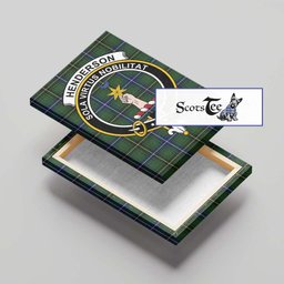 ScotsTee Shop Scottish Henderson Modern Clan Crest Tartan Framed Canvas Print Wall Art