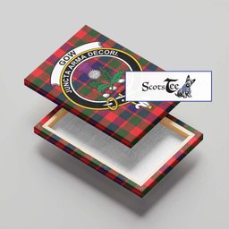 ScotsTee Shop Scottish Gow of Skeoch Clan Crest Tartan Framed Canvas Print Wall Art