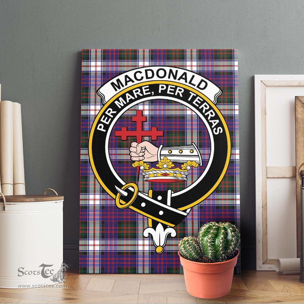 ScotsTee Shop Scottish MacDonald Dress Modern Clan Crest Tartan Framed Canvas Print Wall Art