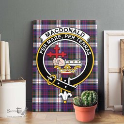 ScotsTee Shop Scottish MacDonald Dress Modern Clan Crest Tartan Framed Canvas Print Wall Art