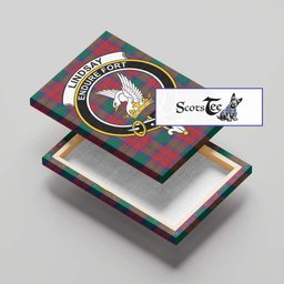 ScotsTee Shop Scottish Lindsay Modern Clan Crest Tartan Framed Canvas Print Wall Art