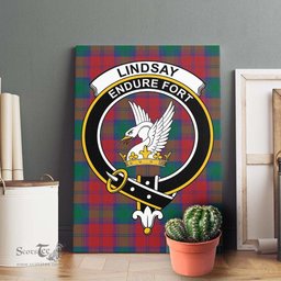 ScotsTee Shop Scottish Lindsay Modern Clan Crest Tartan Framed Canvas Print Wall Art