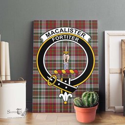 ScotsTee Shop Scottish MacAlister Dress Clan Crest Tartan Framed Canvas Print Wall Art