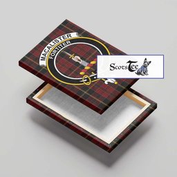 ScotsTee Shop Scottish MacAlister of Skye Clan Crest Tartan Framed Canvas Print Wall Art
