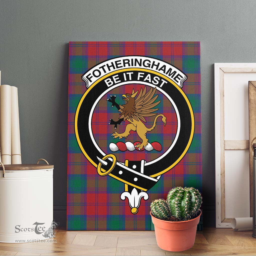 ScotsTee Shop Scottish Fotheringhame Clan Crest Tartan Framed Canvas Print Wall Art