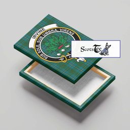 ScotsTee Shop Scottish Irvine of Bonshaw Clan Crest Tartan Framed Canvas Print Wall Art