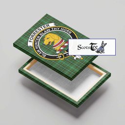 ScotsTee Shop Scottish Forrester Hunting Clan Crest Tartan Framed Canvas Print Wall Art
