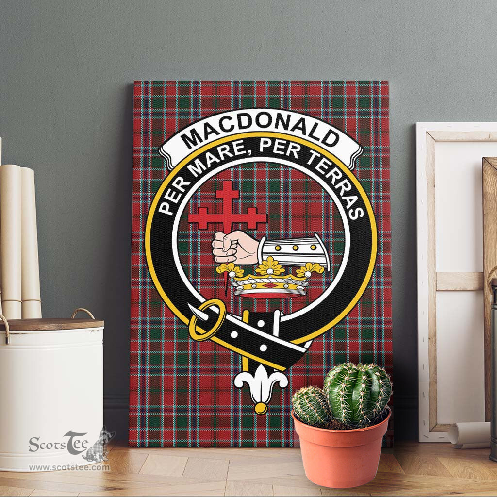 ScotsTee Shop Scottish MacDonald of Lochmaddy Clan Crest Tartan Framed Canvas Print Wall Art