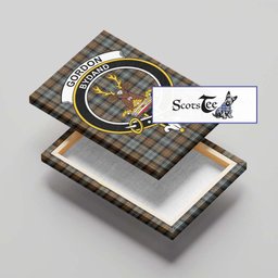ScotsTee Shop Scottish Gordon Weathered Clan Crest Tartan Framed Canvas Print Wall Art