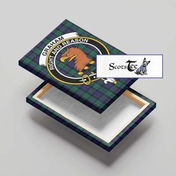 ScotsTee Shop Scottish Graham of Menteith Clan Crest Tartan Framed Canvas Print Wall Art