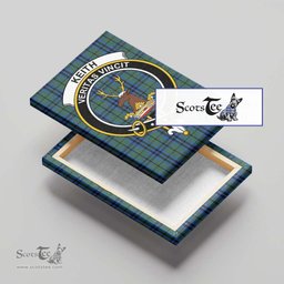 ScotsTee Shop Scottish Keith Clan Crest Tartan Framed Canvas Print Wall Art