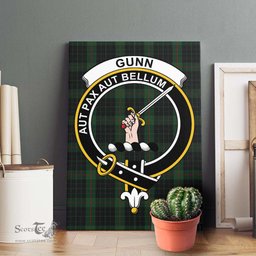 ScotsTee Shop Scottish Gunn Logan Clan Crest Tartan Framed Canvas Print Wall Art