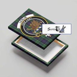 ScotsTee Shop Scottish Leslie Hunting Clan Crest Tartan Framed Canvas Print Wall Art
