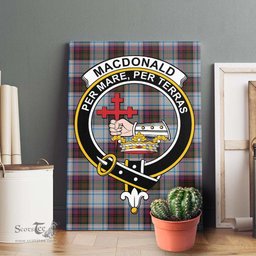 ScotsTee Shop Scottish MacDonald Dress Ancient Clan Crest Tartan Framed Canvas Print Wall Art