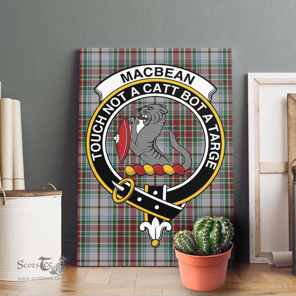 ScotsTee Shop Scottish MacBean Dress Clan Crest Tartan Framed Canvas Print Wall Art