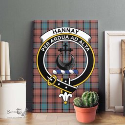 ScotsTee Shop Scottish Hannay Dress Clan Crest Tartan Framed Canvas Print Wall Art