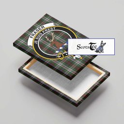 ScotsTee Shop Scottish Fraser Hunting Dress Clan Crest Tartan Framed Canvas Print Wall Art