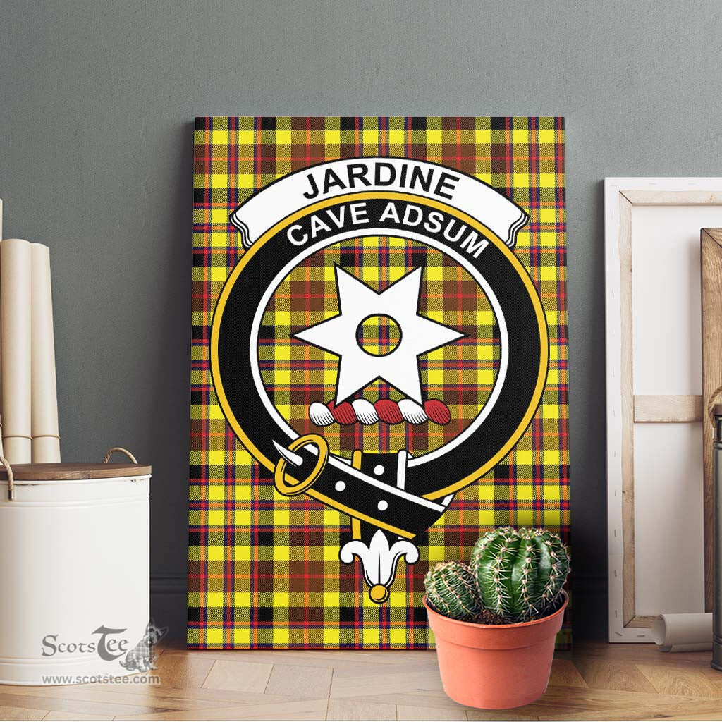 ScotsTee Shop Scottish Jardine Modern Clan Crest Tartan Framed Canvas Print Wall Art