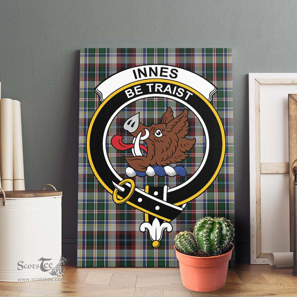ScotsTee Shop Scottish Innes Dress Clan Crest Tartan Framed Canvas Print Wall Art