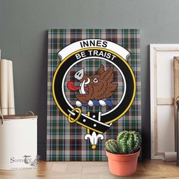 ScotsTee Shop Scottish Innes Dress Clan Crest Tartan Framed Canvas Print Wall Art
