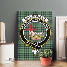 ScotsTee Shop Scottish MacDonald Lord of the Isles Hunting Clan Crest Tartan Framed Canvas Print Wall Art