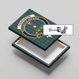 ScotsTee Shop Scottish Ferguson of Atholl Clan Crest Tartan Framed Canvas Print Wall Art