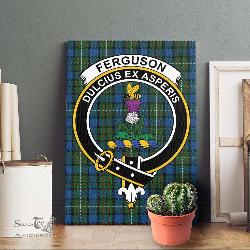 ScotsTee Shop Scottish Ferguson of Atholl Clan Crest Tartan Framed Canvas Print Wall Art