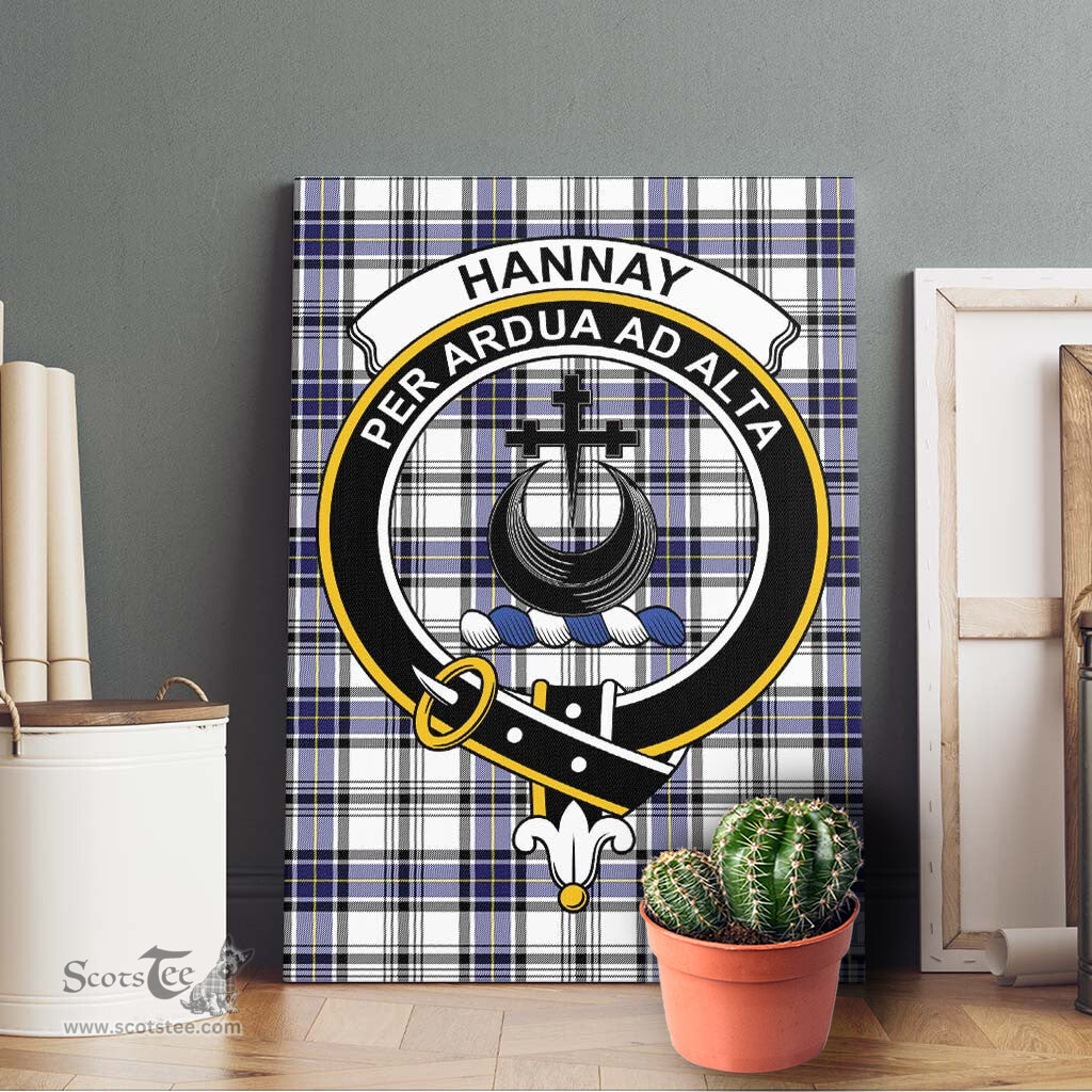 ScotsTee Shop Scottish Hannay Modern Clan Crest Tartan Framed Canvas Print Wall Art