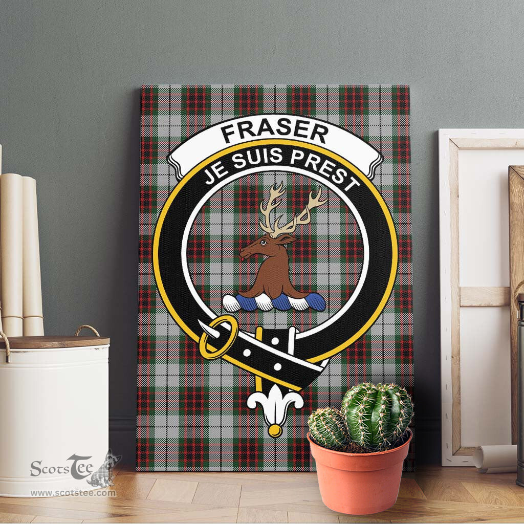 ScotsTee Shop Scottish Fraser Dress Clan Crest Tartan Framed Canvas Print Wall Art