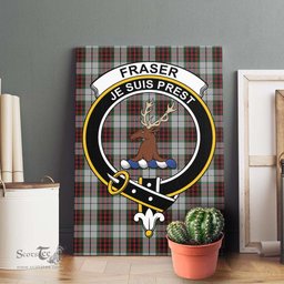 ScotsTee Shop Scottish Fraser Dress Clan Crest Tartan Framed Canvas Print Wall Art