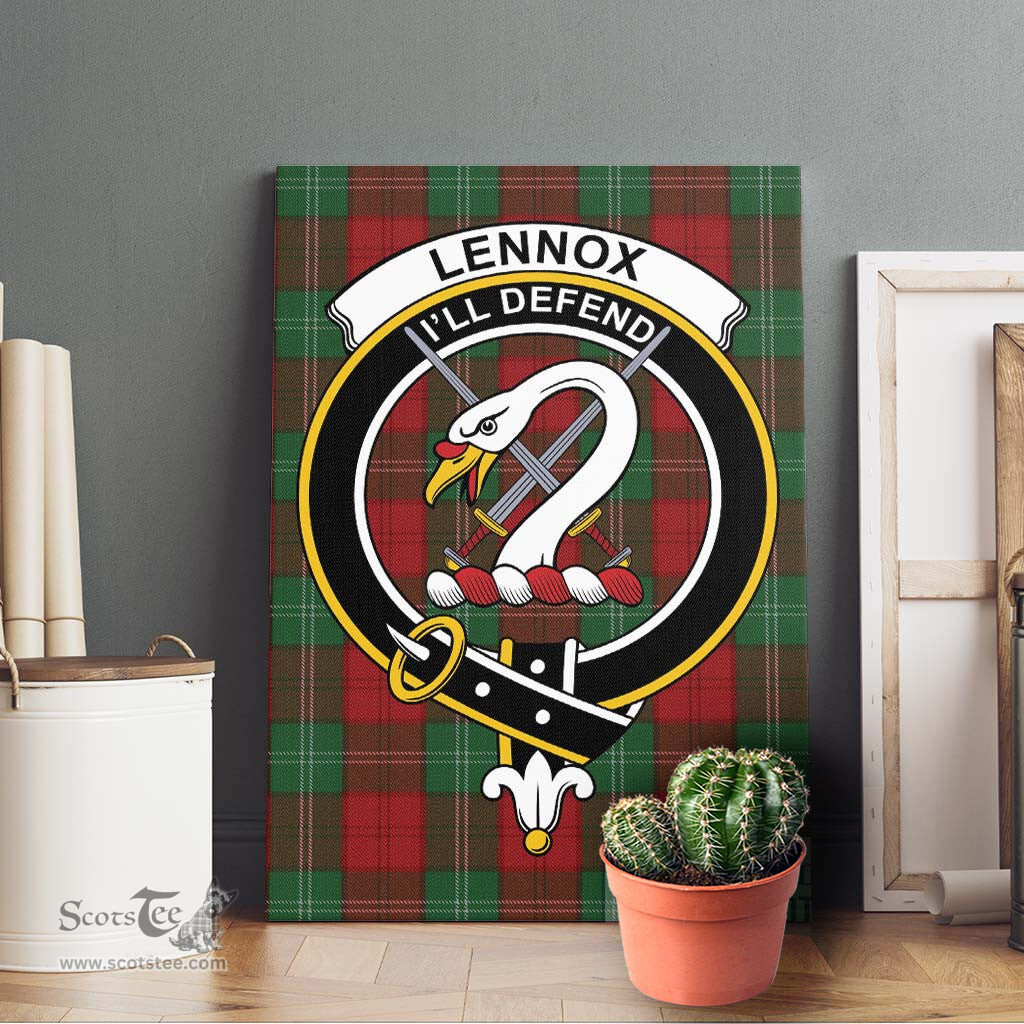 ScotsTee Shop Scottish Lennox Clan Crest Tartan Framed Canvas Print Wall Art