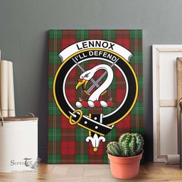 ScotsTee Shop Scottish Lennox Clan Crest Tartan Framed Canvas Print Wall Art