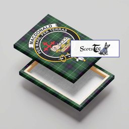 ScotsTee Shop Scottish MacDonald of The Isles Clan Crest Tartan Framed Canvas Print Wall Art