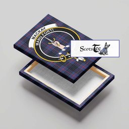 ScotsTee Shop Scottish MacKay Blue Modern Clan Crest Tartan Framed Canvas Print Wall Art