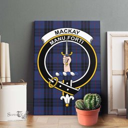 ScotsTee Shop Scottish MacKay Blue #02 Clan Crest Tartan Framed Canvas Print Wall Art