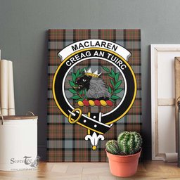 ScotsTee Shop Scottish MacLaren Weathered Clan Crest Tartan Framed Canvas Print Wall Art