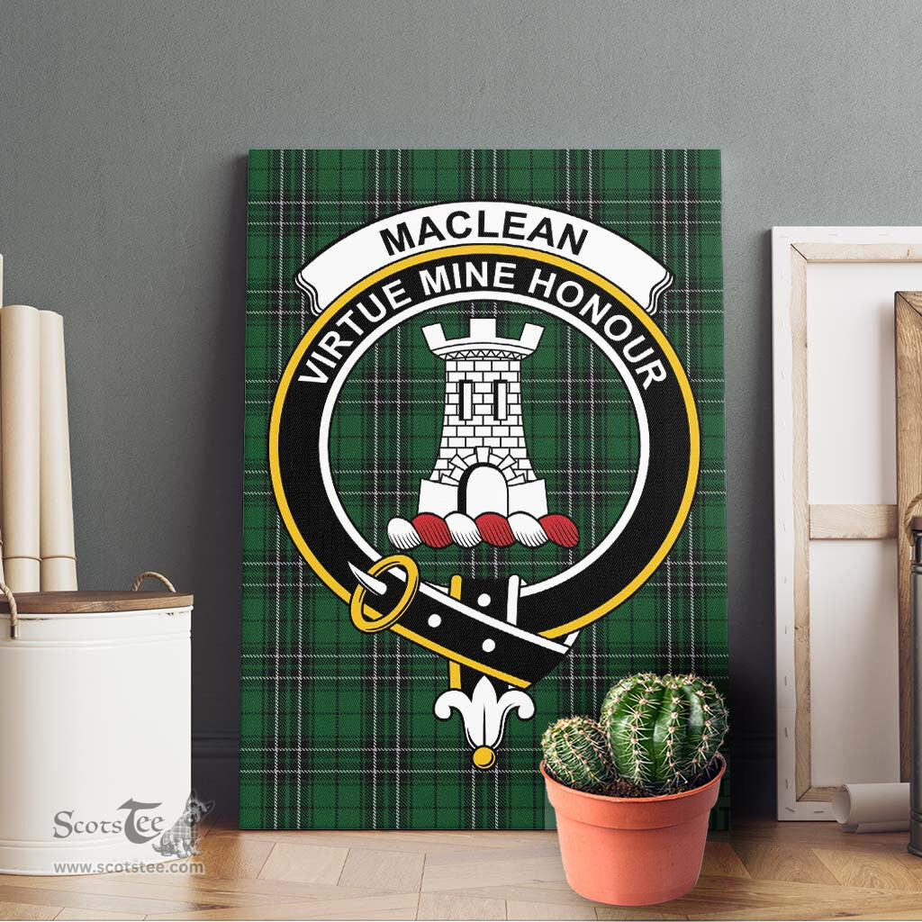 ScotsTee Shop Scottish MacLean of Duart Hunting Clan Crest Tartan Framed Canvas Print Wall Art