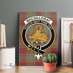 ScotsTee Shop Scottish MacGillivray Hunting Ancient Clan Crest Tartan Framed Canvas Print Wall Art