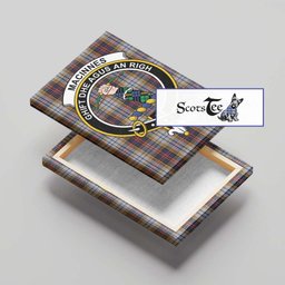 ScotsTee Shop Scottish MacInnes Ancient Hunting Clan Crest Tartan Framed Canvas Print Wall Art