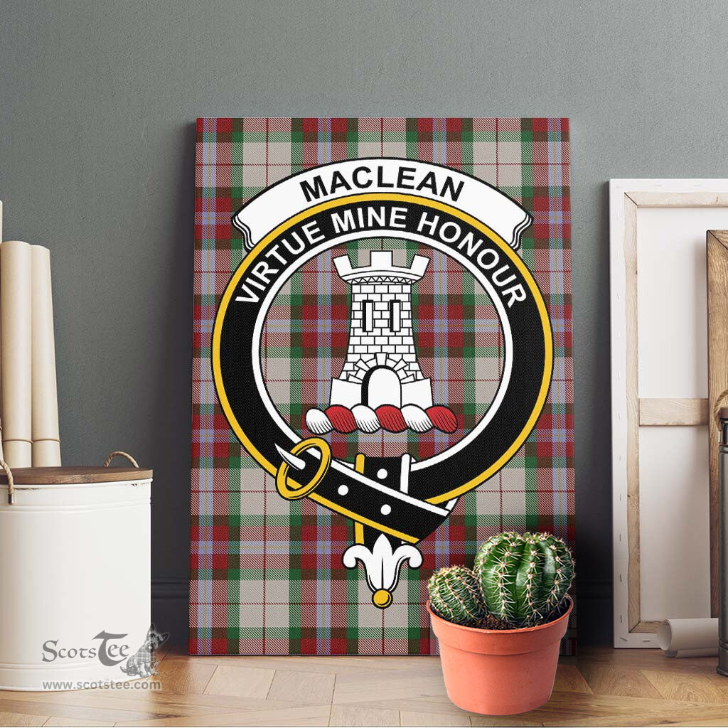 ScotsTee Shop Scottish MacLean Dress Clan Crest Tartan Framed Canvas Print Wall Art