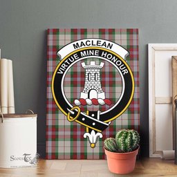 ScotsTee Shop Scottish MacLean Dress Clan Crest Tartan Framed Canvas Print Wall Art